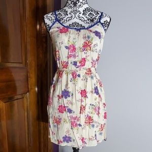 Mimi Chica Floral Mini Dress With Criss-Cross Back